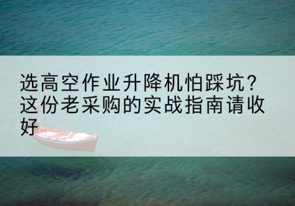 路桥高空作业升降机厂家推荐-选高空作业升降机怕踩坑？这份老采购的实战指南请收好