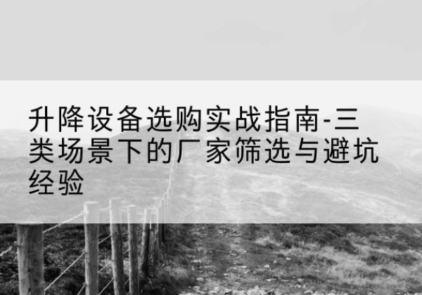 路桥移动式升降机厂家推荐-升降设备选购实战指南-三类场景下的厂家筛选与避坑经验